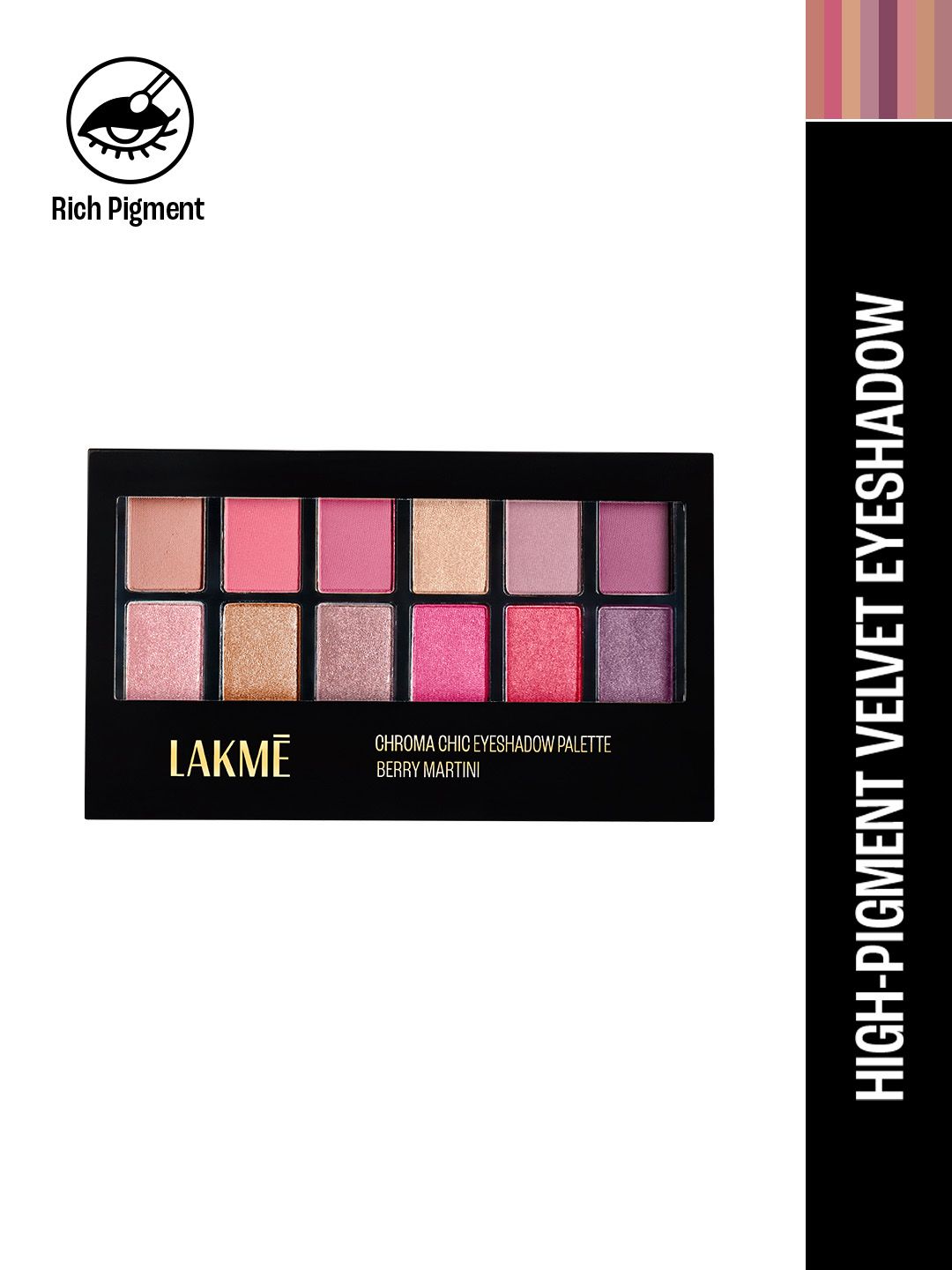 Lakme Glitterati Chroma Chic Eye Shadow Palette For Rich Color Payoff 12g - Berry Martini