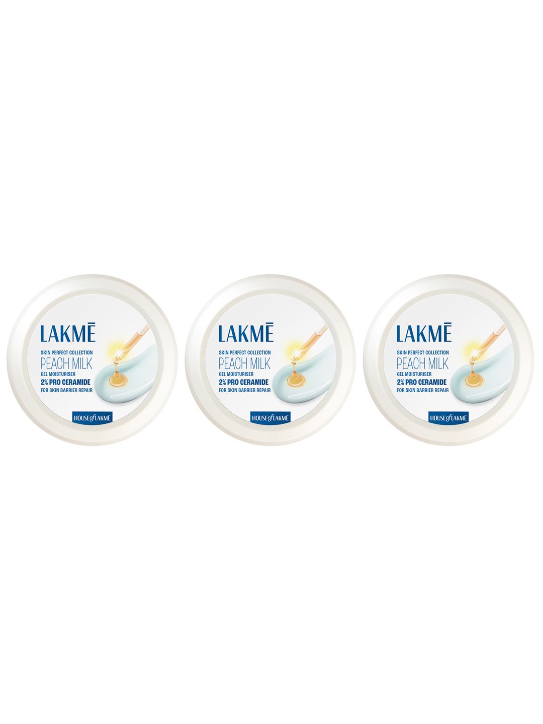 Lakme Set Of 3 Skin Perfect Collection Peach Milk Gel Moisturizer - 200g Each