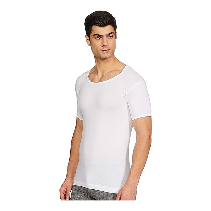 Rupa Jon Round Neck Sleeve Men's Vest - 95 cm (XL) - White: 3 Piece