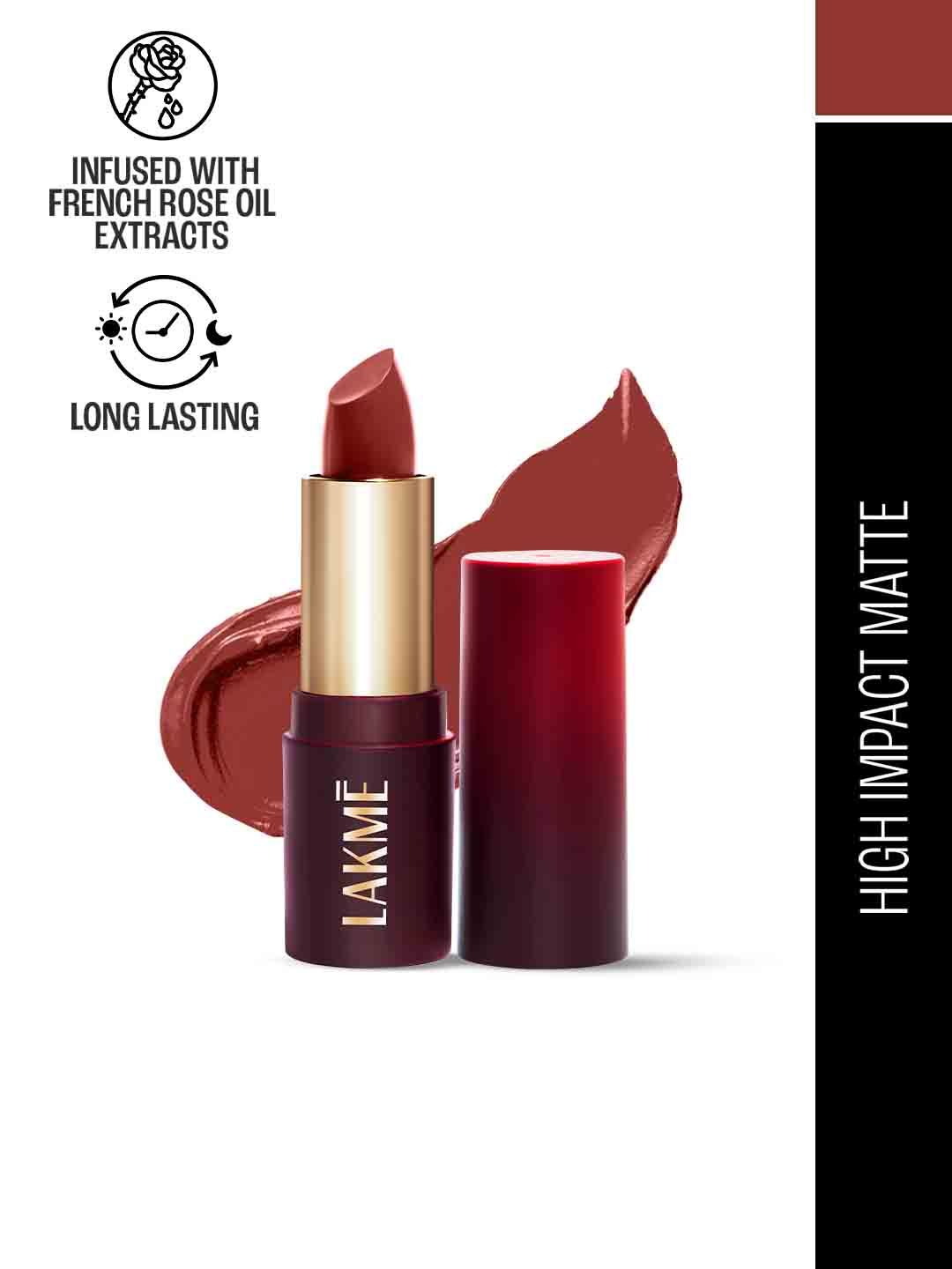 Lakme Forever Matte Long Lasting Lipstick With French Rose Oil Ext 4.5g - Red Retro