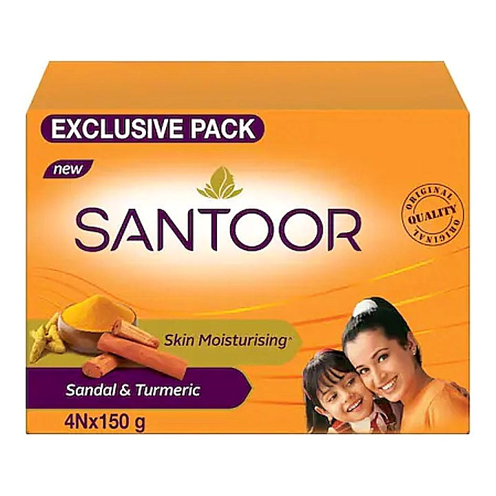 Santoor Sandal & Turmeric Soap : 4x150 g