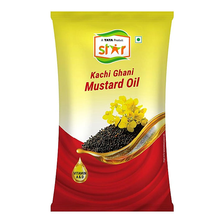 Star Kachi Ghani Mustard Oil Pouch 1 ltr