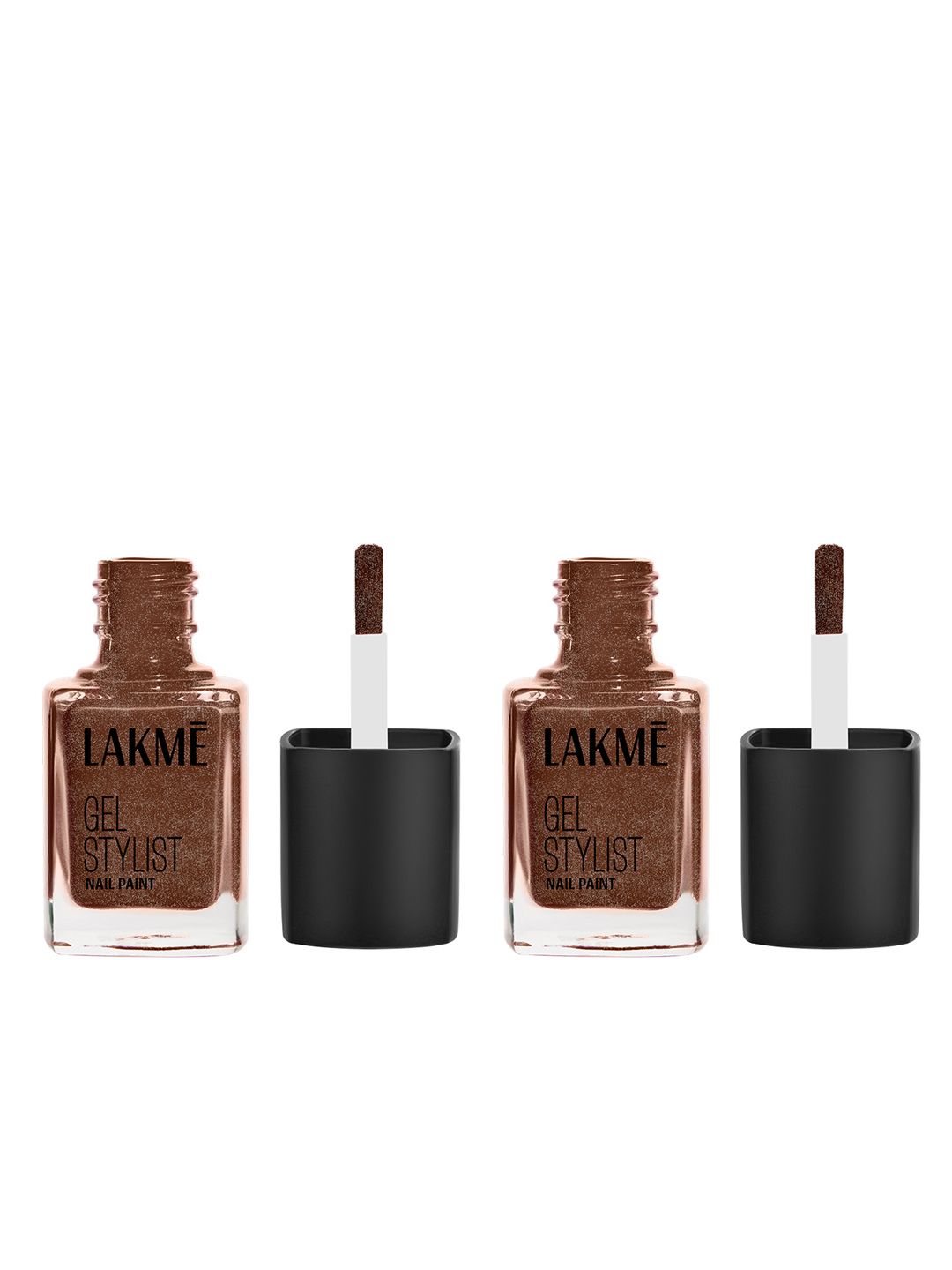 Lakme Set of 2 Absolute Gel Stylist Nail Color With High Gloss Finish 12ml Each- Gold Dust