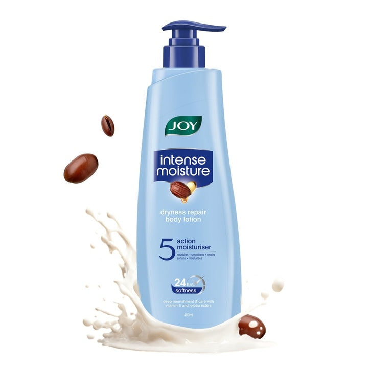 Joy Intense Moisture Body Lotion 400ml | With Shea Butter, Jojoba & Vitamin E | For Normal to Dry Skin | Dryness Repair & 24 Hour Softness | Non Sticky & Non Greasy