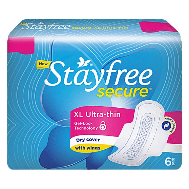 STAYFREE Sanitary Pads - Secure Xl Ultra-Thin, with Wings (6 pcs)