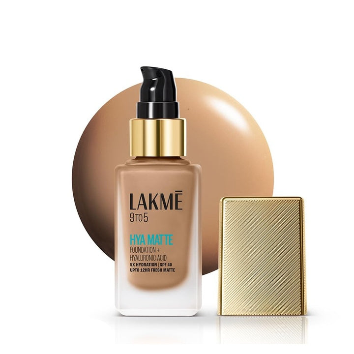 LAKMÉ 9to5 Hya Matte Full coverage Liquid All skin type Foundation + Hyaluronic Acid Cool Walnut - 25ml