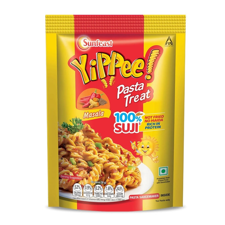 Sunfeast YiPPee! Pasta Treat|Masala|Soft & Creamy Pasta|Instant Pasta Made With Suji/ Rava 65/70/74.7 Grams(weight may vary)
