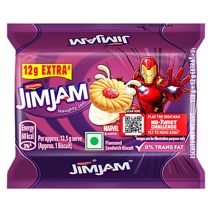 Britannia Jim Jam Naughty Jam Flavoured Biscuits (138 g)