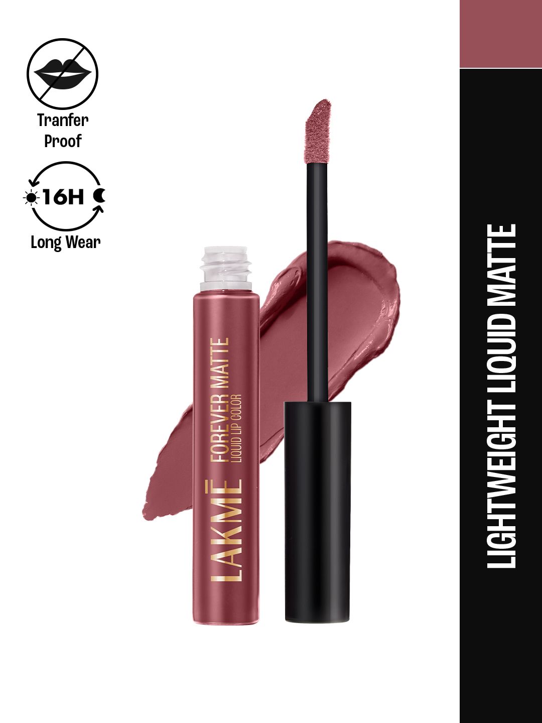 Lakme Forever Matte Lightweight & Transferproof 16Hr Liquid Lipstick 5.6ml -  Pink Dust
