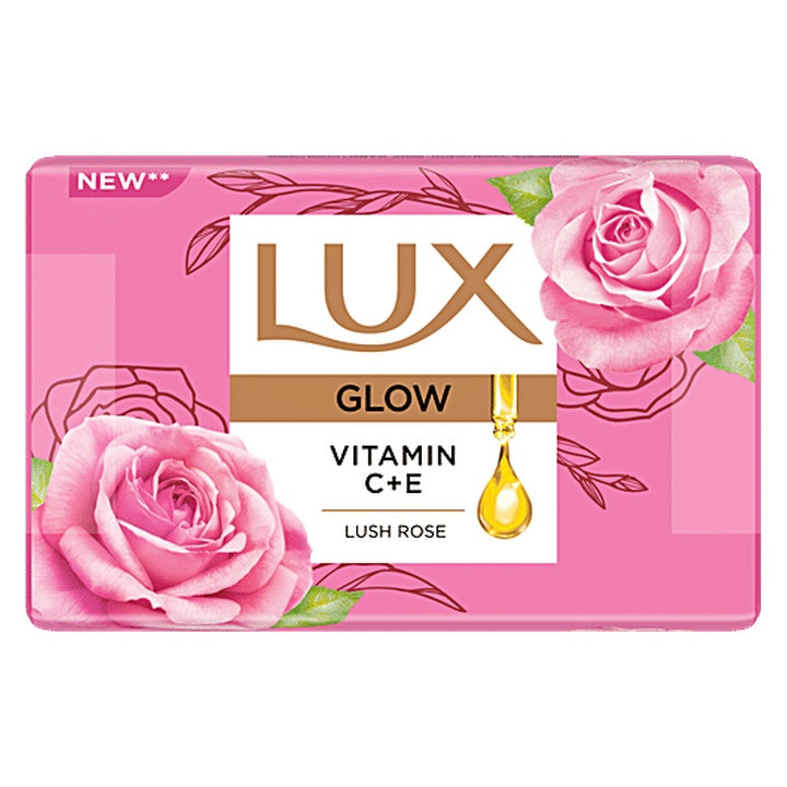 Lux Glow Lush Rose Bathing Soap Bar With Vitamin C & E (450 g)