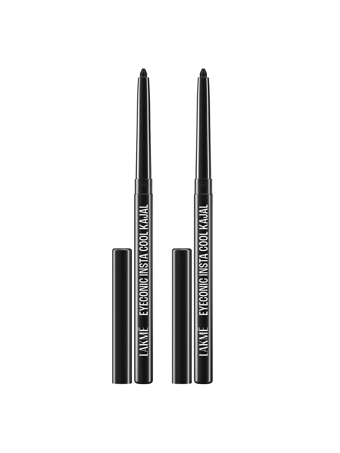 Lakme Set Of 2 Eyeconic Insta Cool Kajal With Cucumber Extracts 0.35g Each - Deep Black