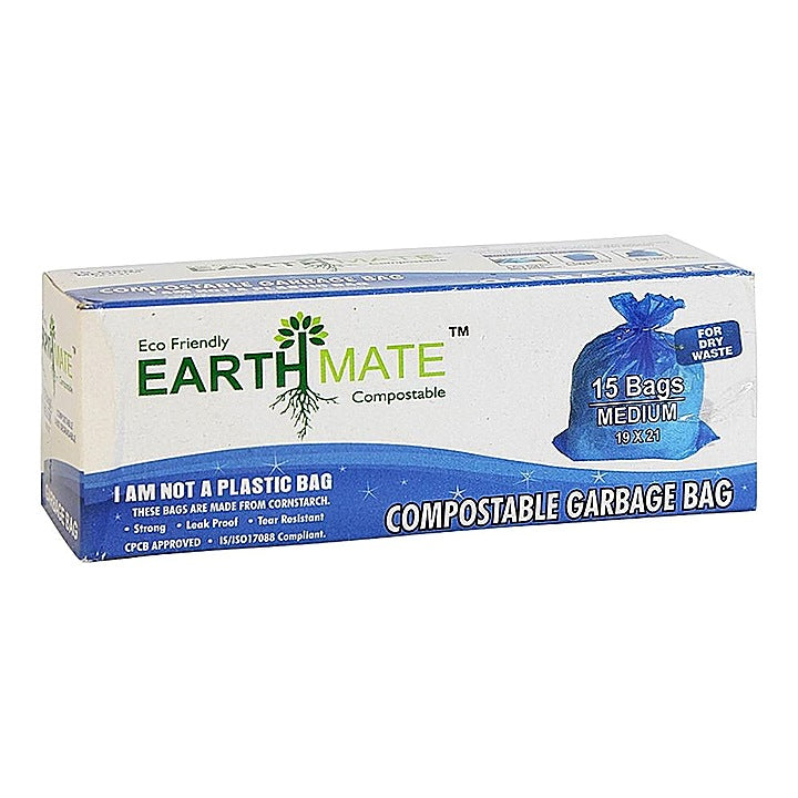 Compostable Blue Garbage Bag (19x21 Inches) - 15 Bags : 1 Unit