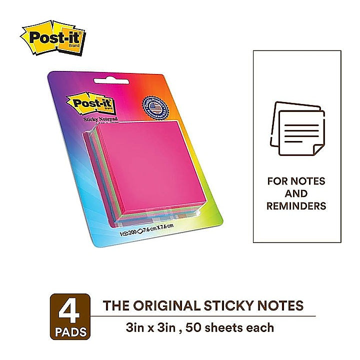 Post-It Cube - 4 Colour Sticky Notes : 1 Unit