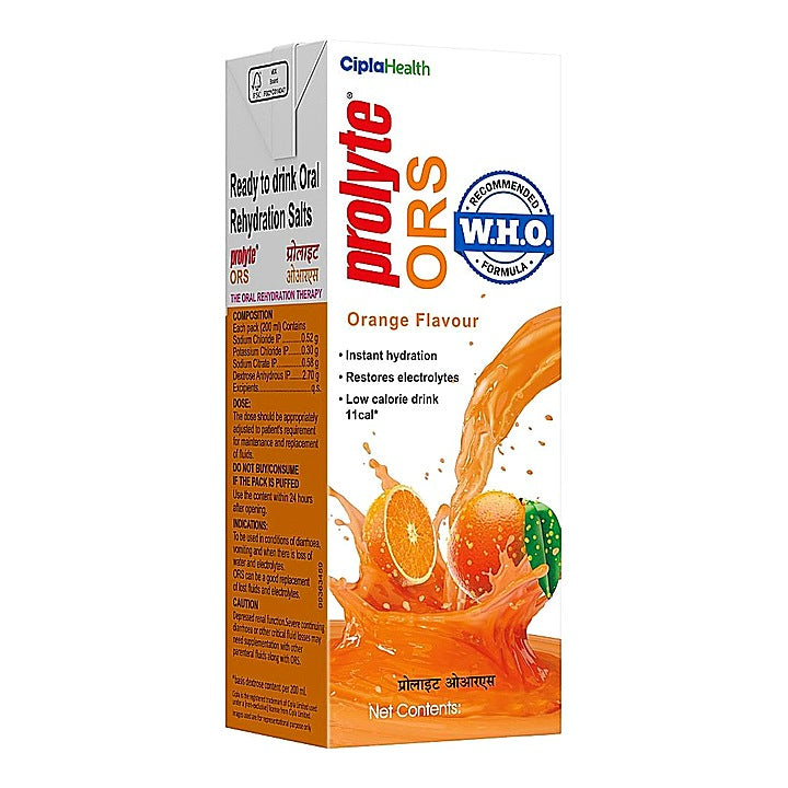 Cipla Prolyte ORS - Orange Flavour : 200 ml