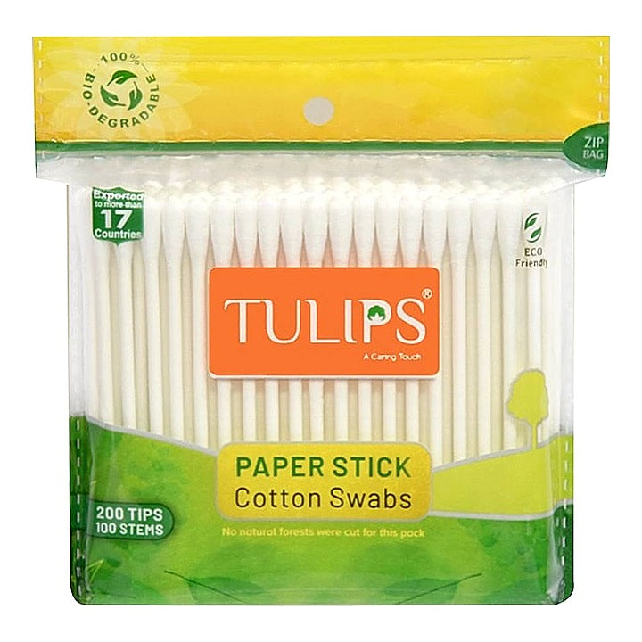 Tulips Cotton Buds - Zipper Bag : 100 Sticks