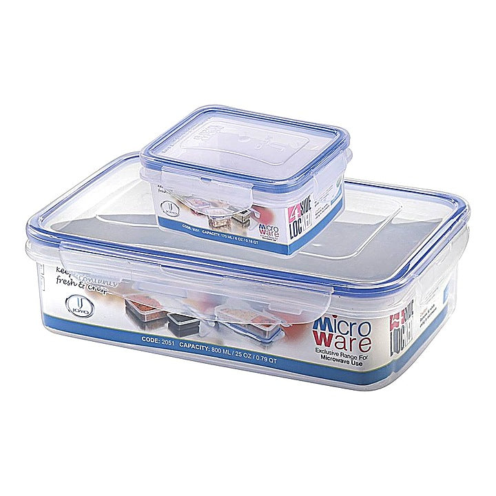 Joyo Plastic 4 Side Lock 2051 Lunch Box - 800 ml : 2 Units
