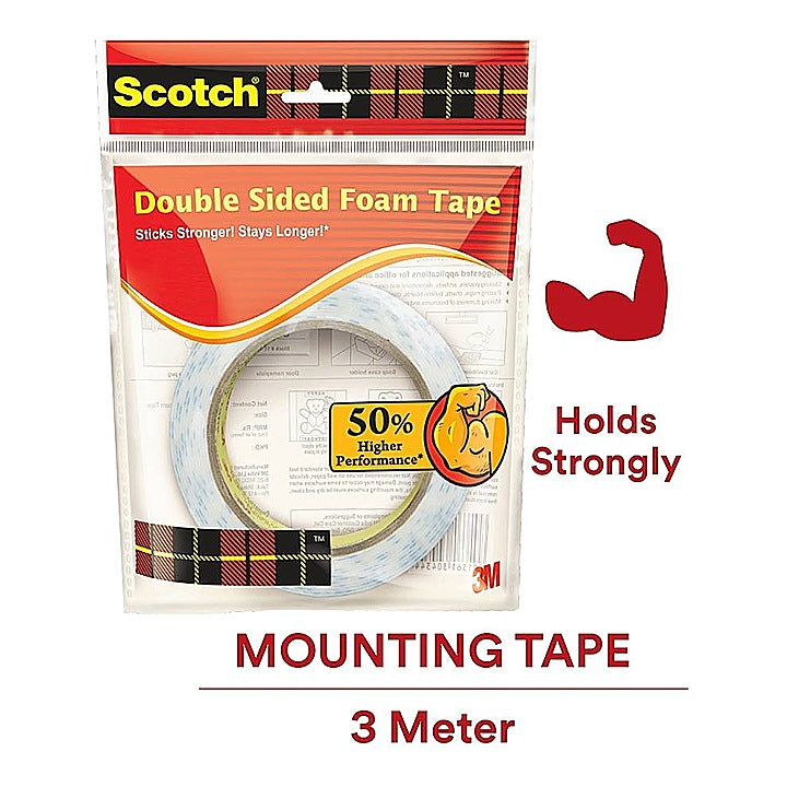 Scotch Double Sided Foam Tape - 1.2 x 3 Metres : 1 Unit