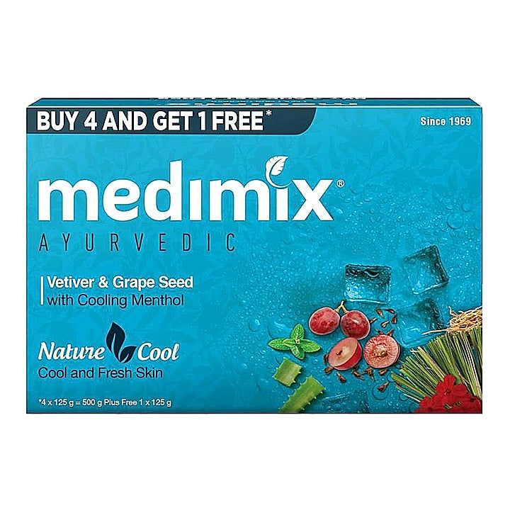 Medimix Vetiver & Grape Seed Soap : 4x125 g