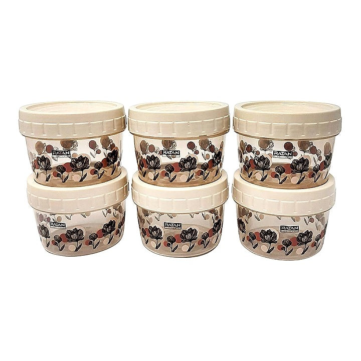 Ratan Plastic Ezee Lock Container Set (Beige) - Set of 6 : 1 Unit