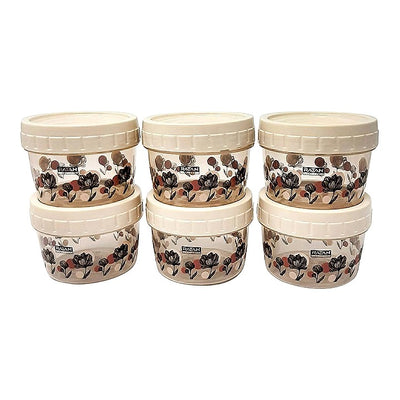 Ratan Plastic Ezee Lock Container Set (Beige) - Set of 6 : 1 Unit