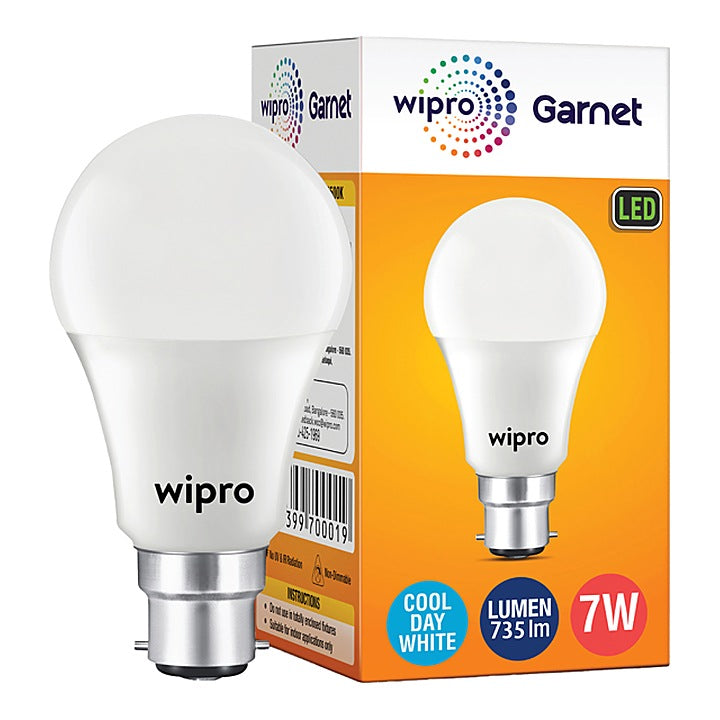 Wipro Garnet White LED Bulb B22 6500K (7 W) : 1 Unit