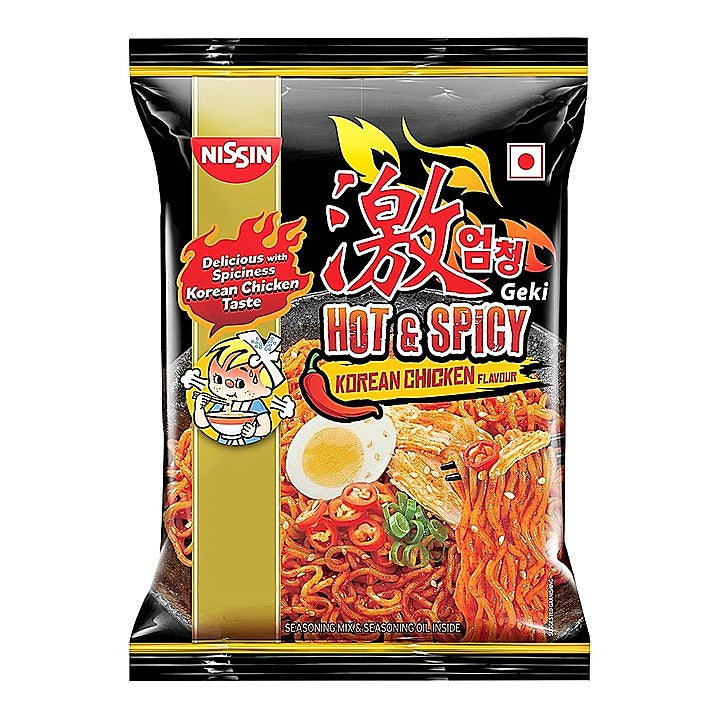 Nissin Geki Hot & Spicy Korean Chicken Flavour Noodles : 80 g