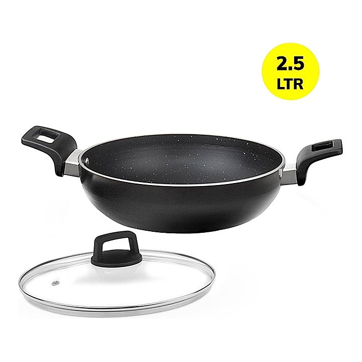 Borosil Granito Non-Stick Induction Base Kadai With Lid (2.5 L) - 24 cm : 1 Unit