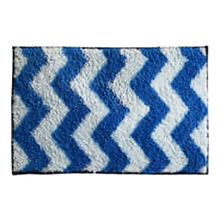 Athom Living Micro Printed Bath Mat (12) - 38 X 58cm : Blue