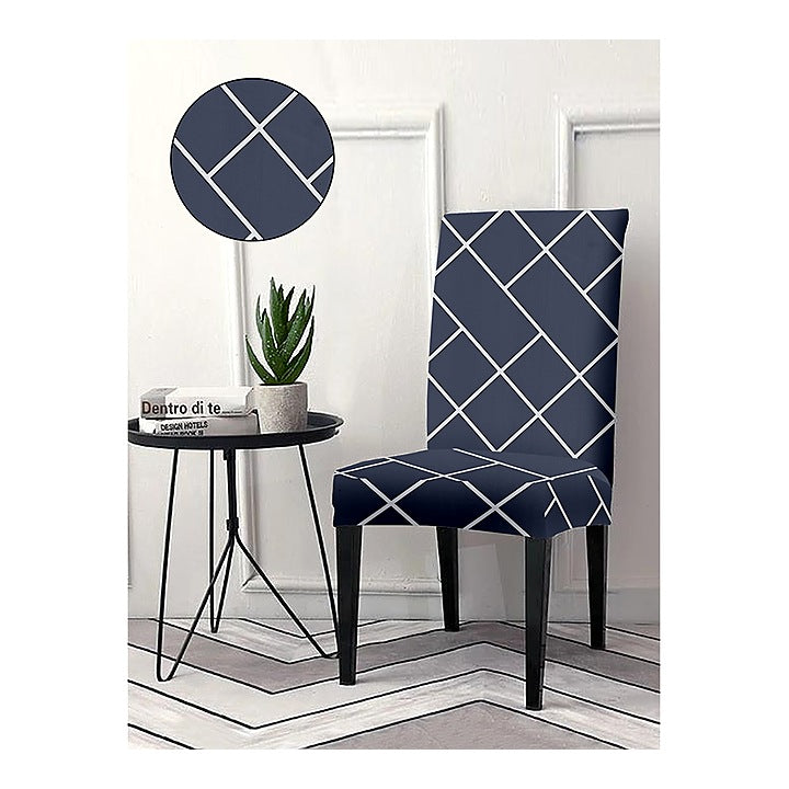Cortina Polyester Dining Chair Cover (Grey) - Geometric : 1 Unit