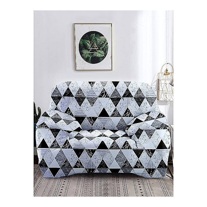 Cortina 1 Seater Striped Sofa Cover (90-145 cm) - Grey : 1 Unit