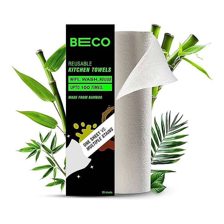 BECO Eco-Friendly Reusable Kitchen Towel Roll : 20 U