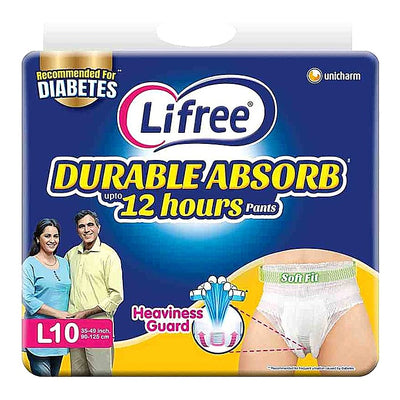 Lifree Slim Absorb Adult Diaper Pants L : 10 Units