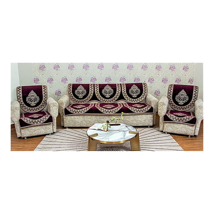 MHF Sofa Slip Cover Ciaz (Wine) - Set Of 6 : 1 Unit