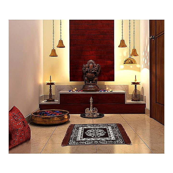 MHF Velvet Polyester Aasan Mat - Brown : 1 Unit