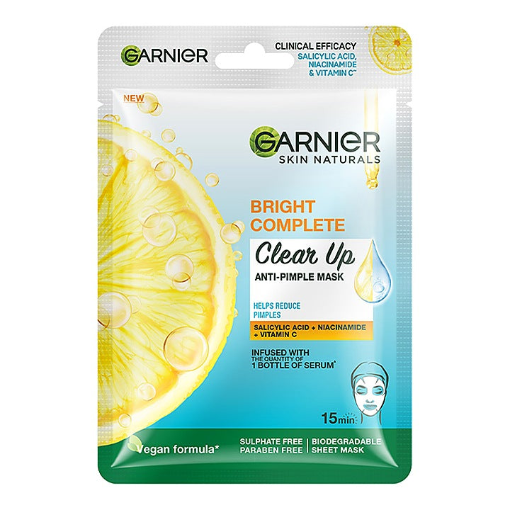 Garnier Bright Complete Clear Up Anti Pimple Mask : 23 g