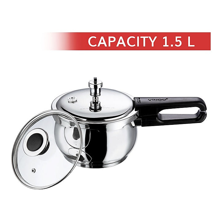 Vinod 18/8 Stainless Steel Splendid Plus Outer Lid Pressure Cooker - 1. 5 L : 1 Unit
