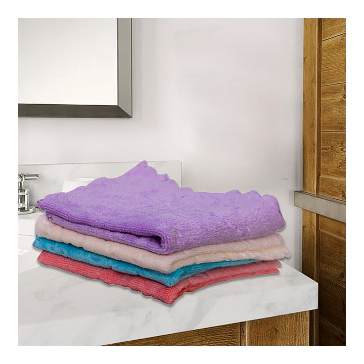 Microfibre Face Towel (Assorted) - 4 Towels : 1 Unit