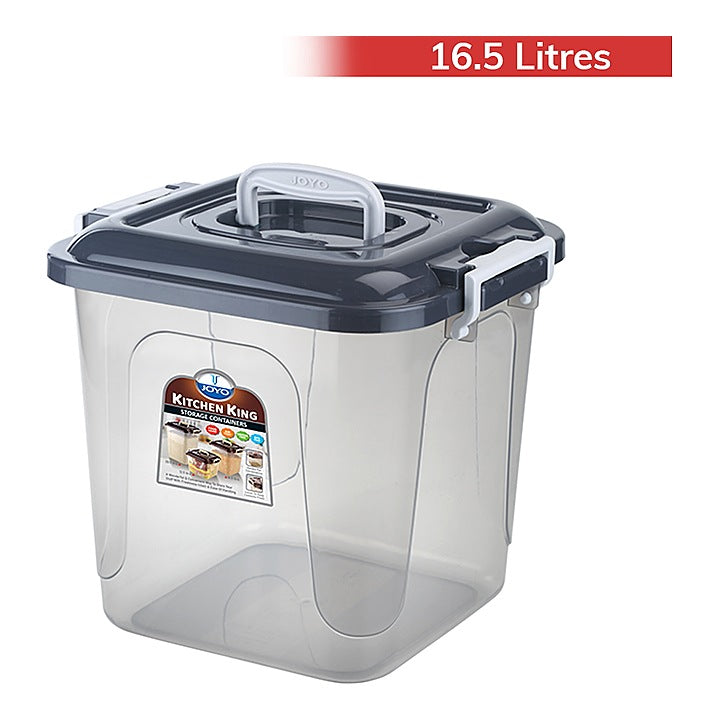 Joyo Plastic Kitchen King Storage Container (Grey) - 16.5 L : 1 Unit