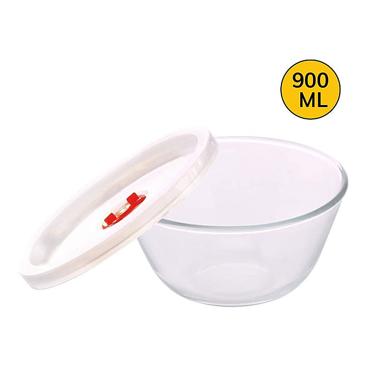 Borosil Glass Mixing Bowl with Plastic Lid : 900 ml
