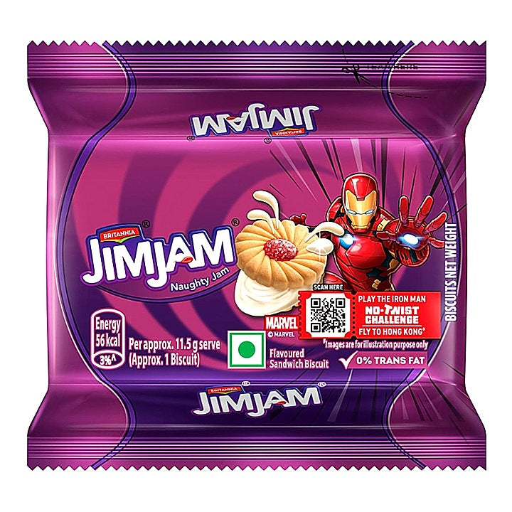 Britannia Jim Jam Cream Biscuits : 138 g