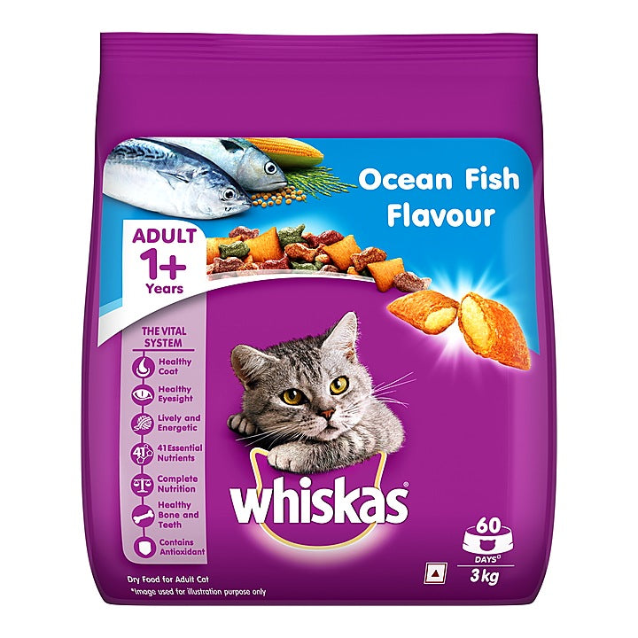 Whiskas Adult Ocean Fish Flavour (1+ Years) : 3 kgs