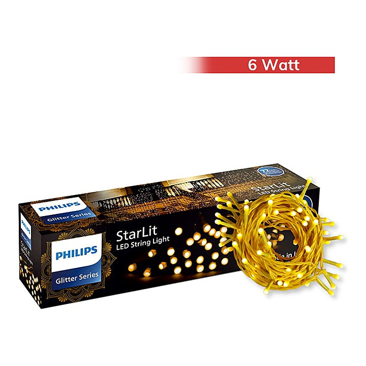 Philips 72 LED 6W String StarLit LED Light (Warm White) - 12 Meter : 1 Unit