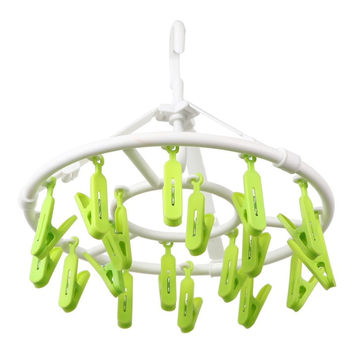 Happy Family Round Easy Dry (18 Hanger) - White & Green : 1 Unit