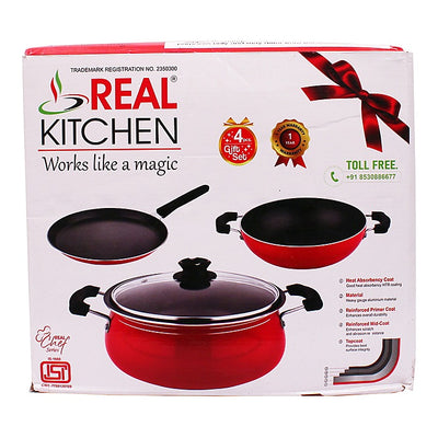 Real Kitchen Non Stick Cookware Set - 4 Pieces : 1 Unit