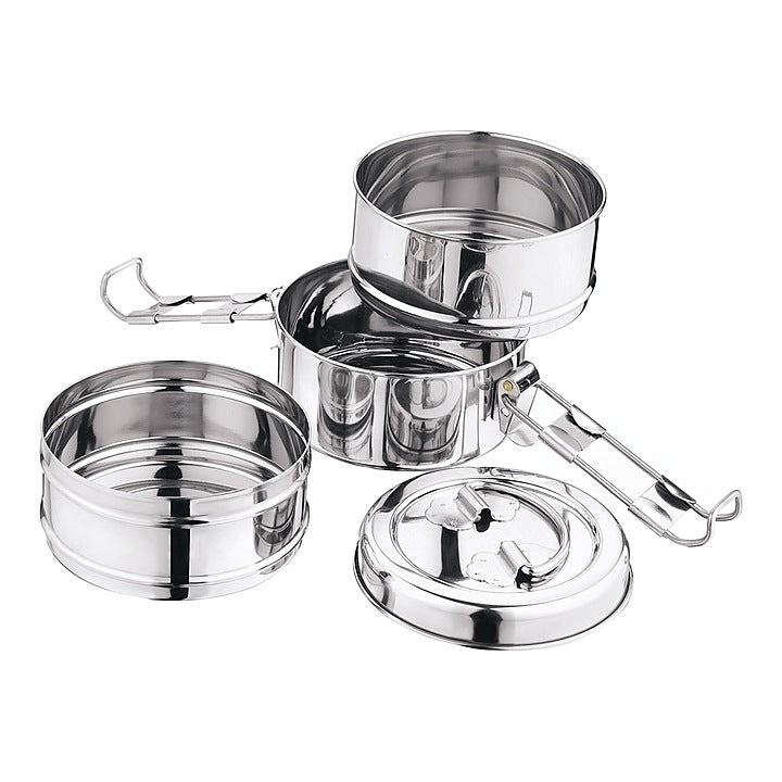 Kitchen Essentials Stainless Steel Clip Tiffin Box - Set of 3 : 1 Unit