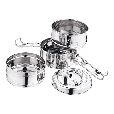 Kitchen Essentials Stainless Steel Clip Tiffin Box - Set of 3 : 1 Unit