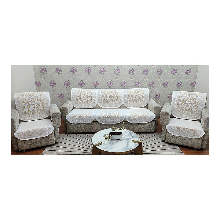 MHF Sofa Slip Cover Cotton Embose 11 - Beige : 6 Unit