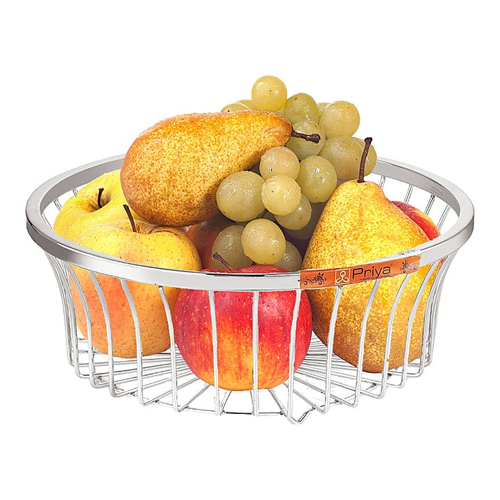 Priya Stainless Steel Multipurpose Oval Dolphine Basket : 1 Unit