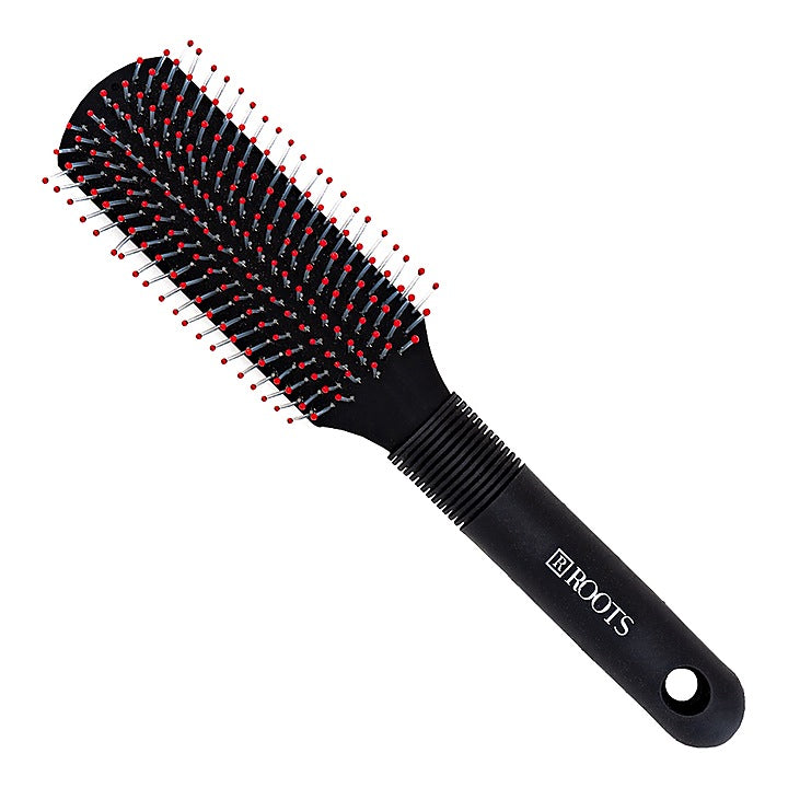 Roots Hair Brush (9543) - Black & Silver : 1 Unit