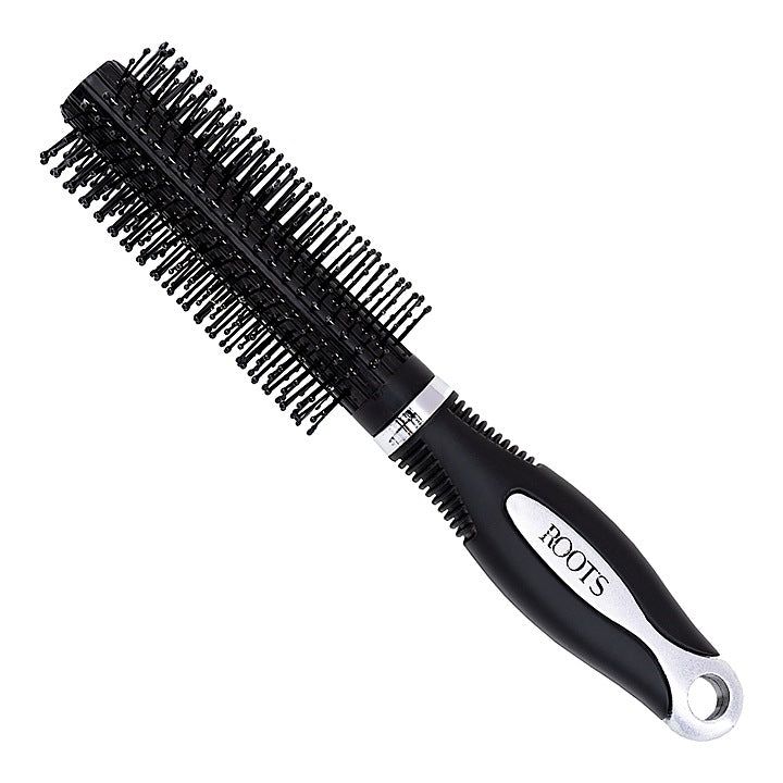 Roots Hair Brush (2012) Round - Black & Silver : 1 Unit